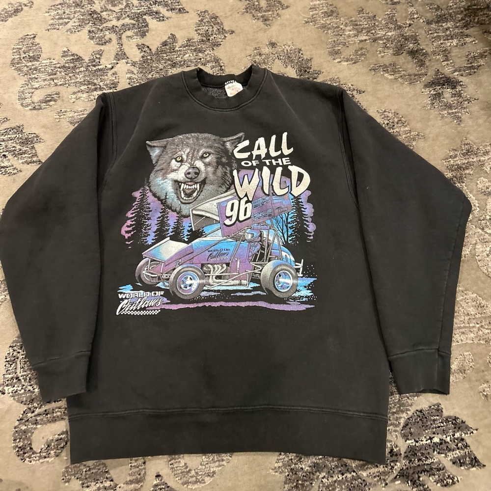 World Of Outlaws The Ultimate Rush Call Of The Wild Large Crewneck 1995 Large